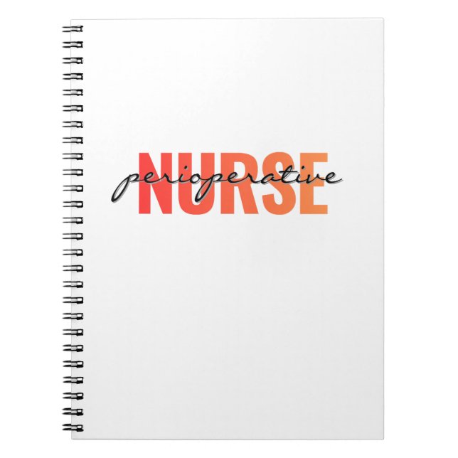 Caderno Espiral Enfermeira Perioperatória Tipografia Moderna (Frente)