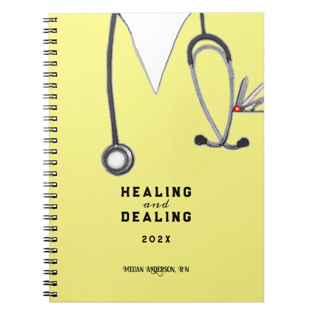 Caderno Espiral Enfermeira Personalizada (Frente)