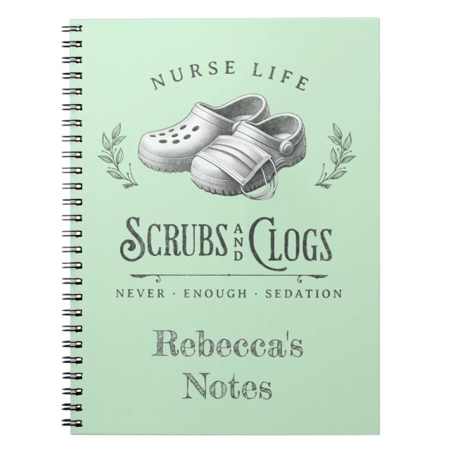 Caderno Espiral Enfermeira personalizada de Scrubs & Clogs (Frente)