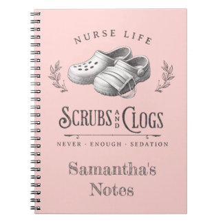 Caderno Espiral Enfermeira personalizada de Scrubs & Clogs