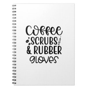 Caderno Espiral Enfermeira Presente Esfregões De Café E Luvas De B