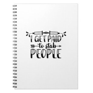 Caderno Espiral Enfermeira Presente Eu Sou Pago Para Esfaquear Pes