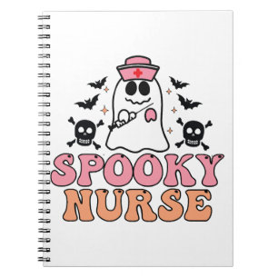 Caderno Espiral Enfermeira Spooky Halloween Costume Elegance