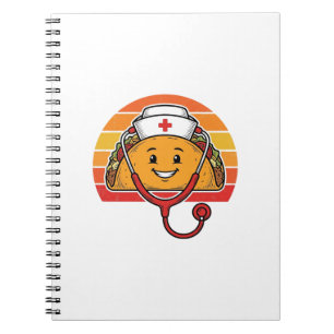 Caderno Espiral Enfermeira Taco Retro Vintage Desenho de Gravura_1