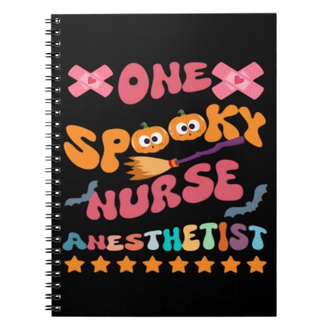 Caderno Espiral Enfermeiro Anestesista - Uma Enfermeira Spooky Ane (Frente)