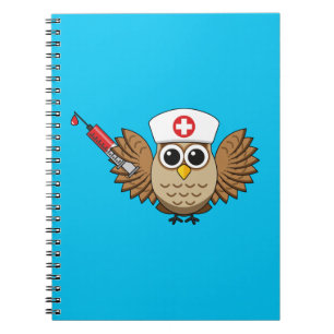 Caderno Espiral Enfermeiro Bonito com Cartoon da Seringa