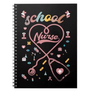 Caderno Espiral Enfermeiro Escolar Estetoscópio Medicina Cardíaca