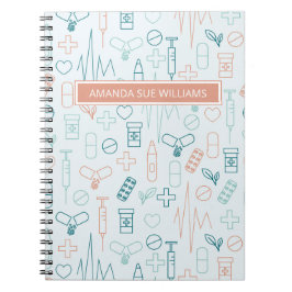 Caderno Espiral Enfermeiro/Estudante Médico - Adicione Seu Nome/Mo