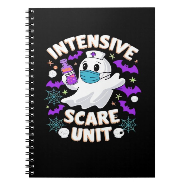 Caderno Espiral Enfermeiro Intensivo Enfermeiro Halloween Enfermei (Frente)
