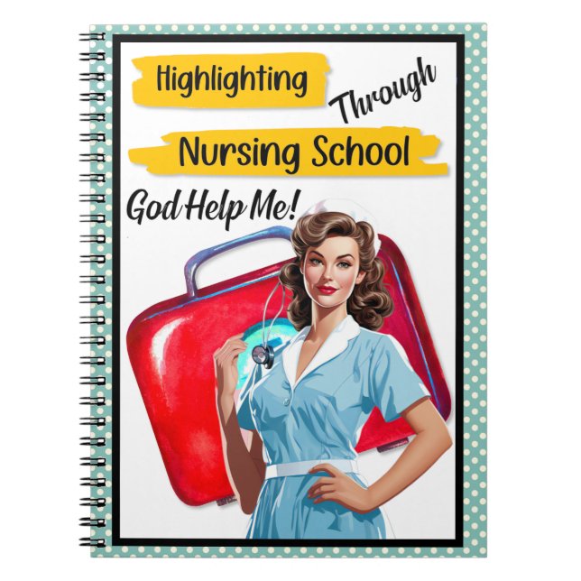 Caderno Espiral Enfermeiro Retroativo Pinup_ Nursing Notas (Frente)