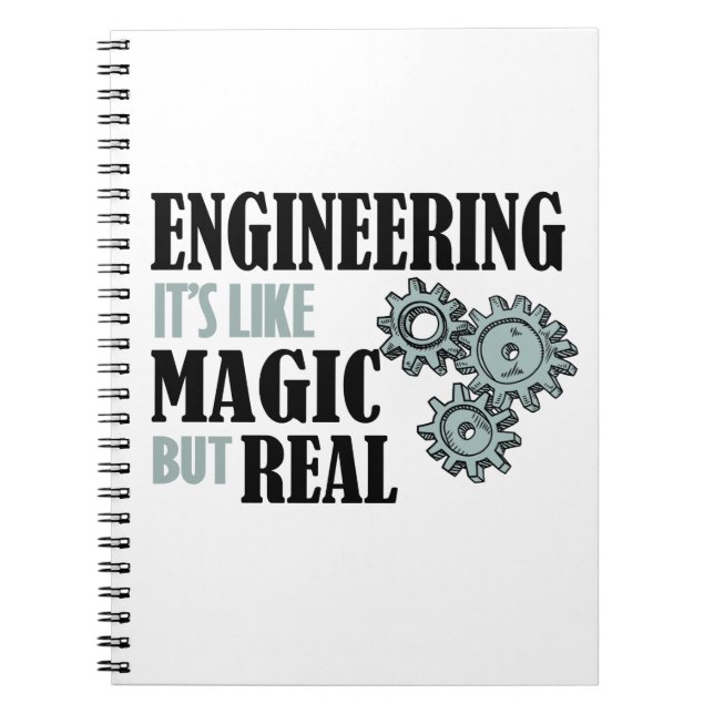 Caderno Espiral Engenharia - É como Magia, mas Real (Frente)