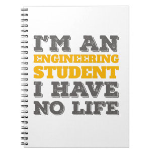 Caderno Espiral Engenharia Sou Estudante de Engenharia Sem Vida