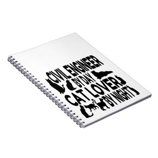 Caderno Espiral Engenheiro Civil ama Gatos