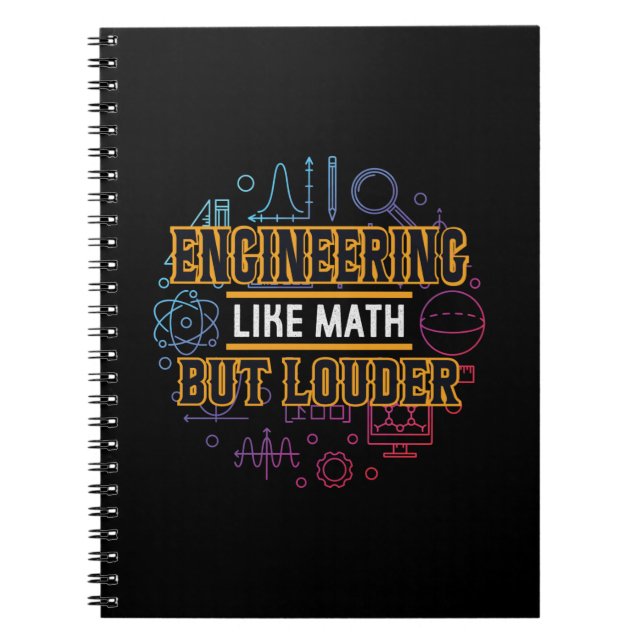 Caderno Espiral Engenheiro Gosta de Engenharia Como Matemática (Frente)