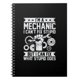 Caderno Espiral Engenheiro Mecânico de Carros Engraçado Homens Mul