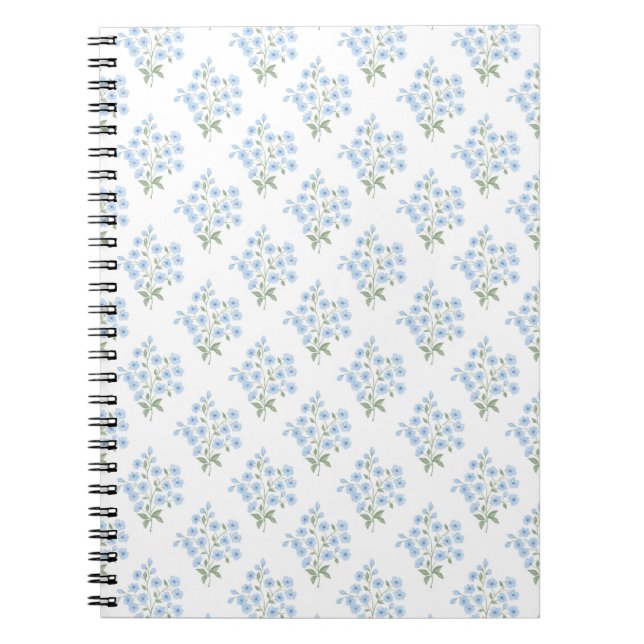 Caderno Espiral English Country Muster mit Vergissmeinnichtblumen (Frente)