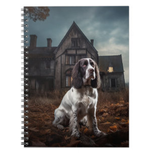 Caderno Espiral English Springer Spaniel Halloween Assustador