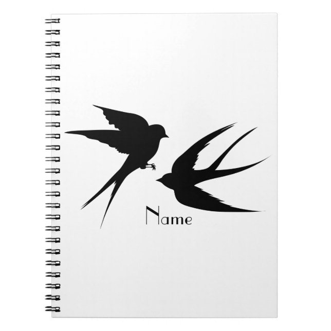 Caderno Espiral Engolir Aves Silhouettes Thunder_Cove (Frente)