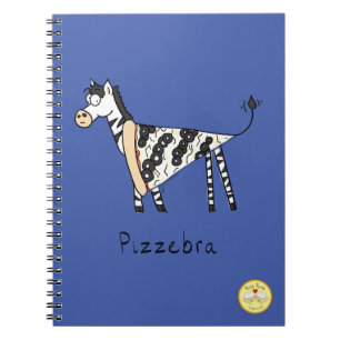 Caderno Espiral Engraçada Pizza Zebra - Filhos de Cartoons
