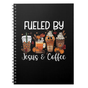 Caderno Espiral Engraçado Alimentado Por Obrigados Do Cafeine Jesu