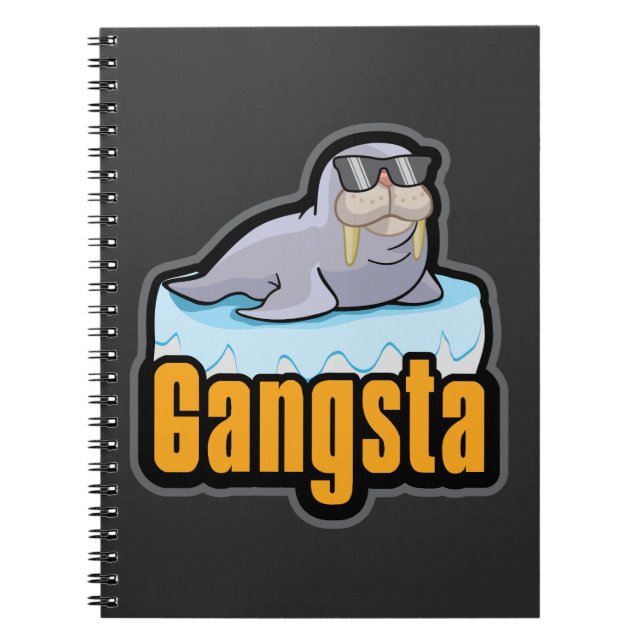 Caderno Espiral Engraçado ártico do jardim zoológico do animal de (Frente)