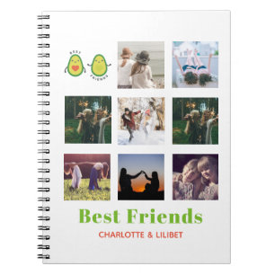 Caderno Espiral Engraçado BFF PHOTO COLLAGE Dif Personalizado AVOC