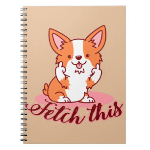 Caderno Espiral Engraçado Cachorro Corgi Em Direto Procura Isto