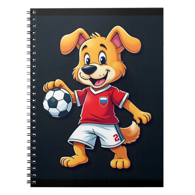 Caderno Espiral Engraçado Cachorro Rússia Futebol Jersey Foo Russo (Frente)