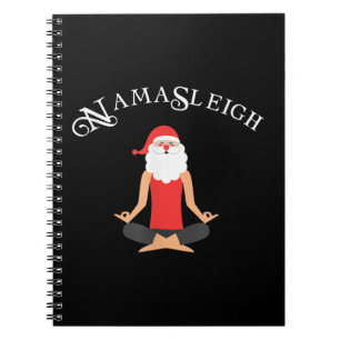 Caderno Espiral Engraçado Camisa de Natal Yoga Xmas Gift T