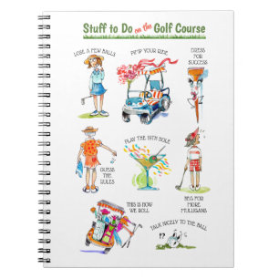 Caderno Espiral Engraçado 'Coisas para fazer no campo de golfe'