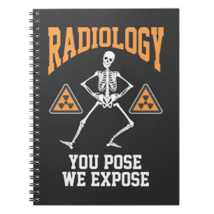 Caderno Espiral Engraçado Dançando Esqueleto Radiologia Humor