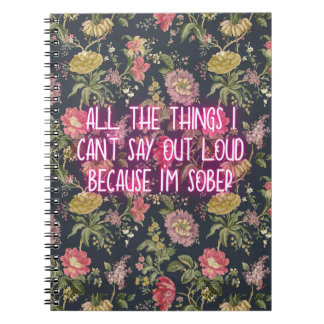 Caderno Espiral Engraçado Diário Sobriety