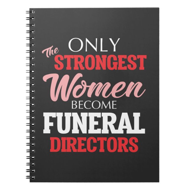 Caderno Espiral Engraçado Diretor Funeral Mulher Mortican Mãe (Frente)
