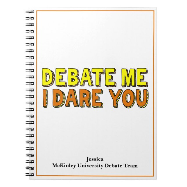 Caderno Espiral Engraçado Discurso e Debate Equipe Personalizada (Frente)