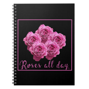 Caderno Espiral Engraçado diz sobre rosas e amor