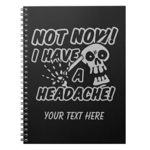Caderno Espiral Engraçado Dor de cabeça Notebooks Skull