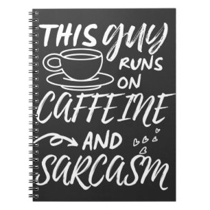 Caderno Espiral Engraçado Esta Cara Funciona Em Cafeína E Sarcasmo