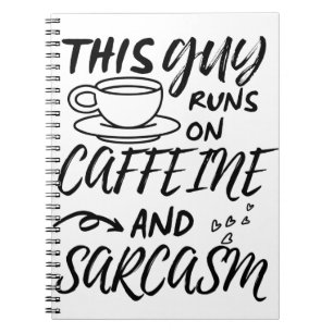 Caderno Espiral Engraçado Esta Cara Funciona Em Cafeína E Sarcasmo