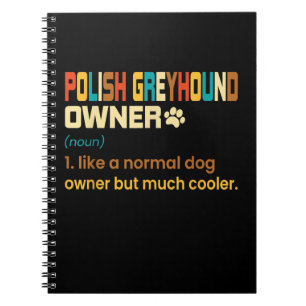 Caderno Espiral Engraçado Galgo Polonês Vintage Retro Cachorro M