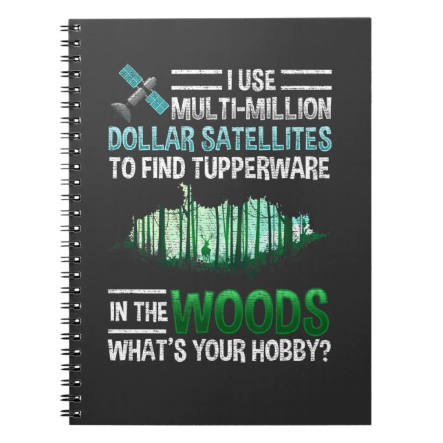 Caderno Espiral Engraçado GPS Geocache Wood Outdoor Geocaching (Frente)