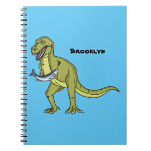 Caderno Espiral Engraçado ilustração do dinossauro T rex