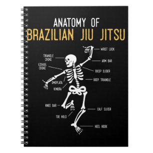 Caderno Espiral Engraçado Jiu Jitsu Fighter Anatomy BJJ Treinando 