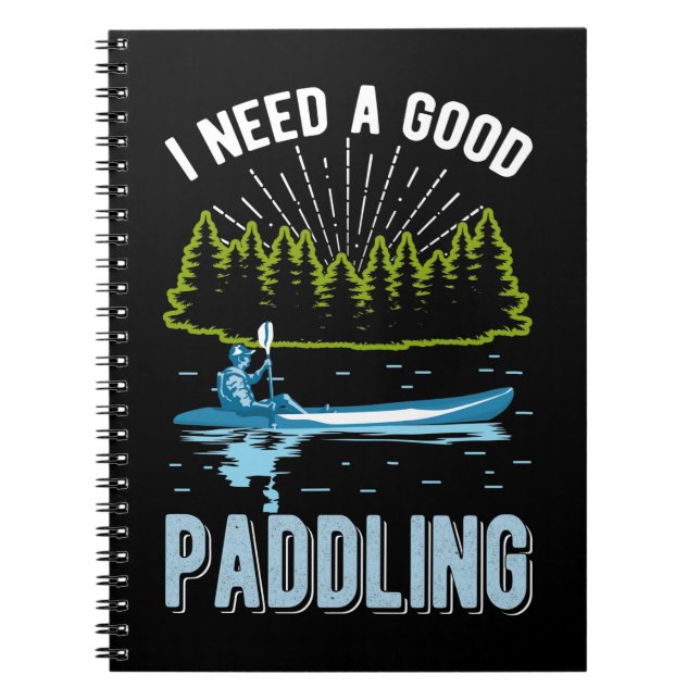 Caderno Espiral Engraçado Kayaking Humor Paddling Piadas Kayak (Frente)