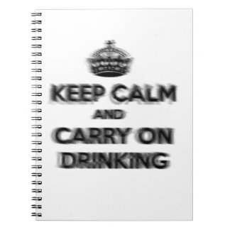 Caderno Espiral Engraçado mantenha calmo e continue beber
