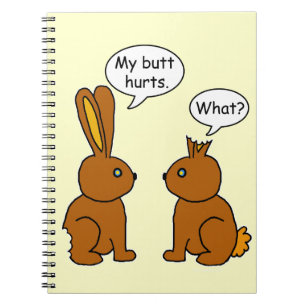 Caderno Espiral Engraçado meu bumbum fere coelhos