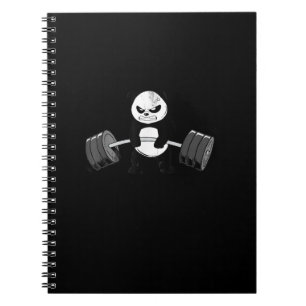 Caderno Espiral Engraçado Panda Workout Kitten Gym Deadlifpower