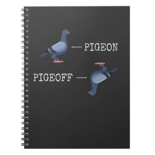 Caderno Espiral Engraçado Piada de pombo-pombo-animal Humor