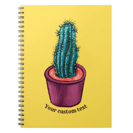 Caderno Espiral Engraçado Pote Cactus Trippy Psychedelic Abraços p