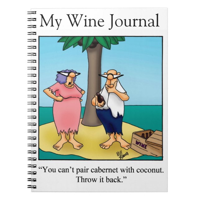 Caderno Espiral Engraçado presente no Diário de humor do vinho (Frente)