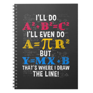 Caderno Espiral Engraçado Professor de Matemática Humor Algebra 